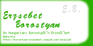 erzsebet borostyan business card